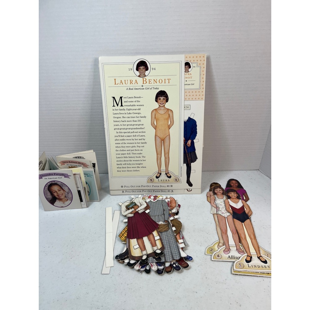 Vintage American Girl of Today Paper Doll Lot Laura Monica Kathleen Shira 1990s